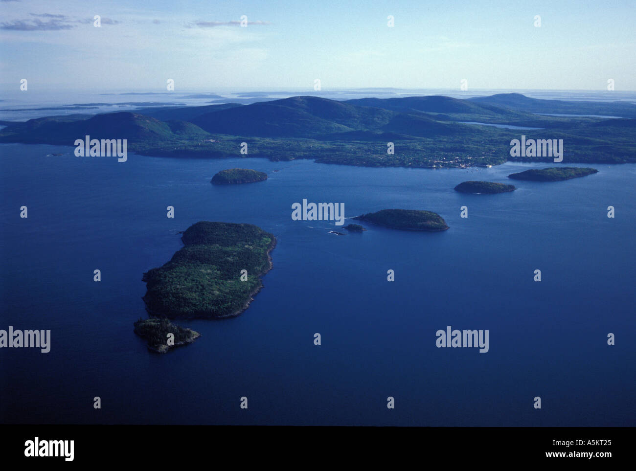 Acadia N P mir Antenne Stachelschwein Inseln in Franzose Bay Stockfoto