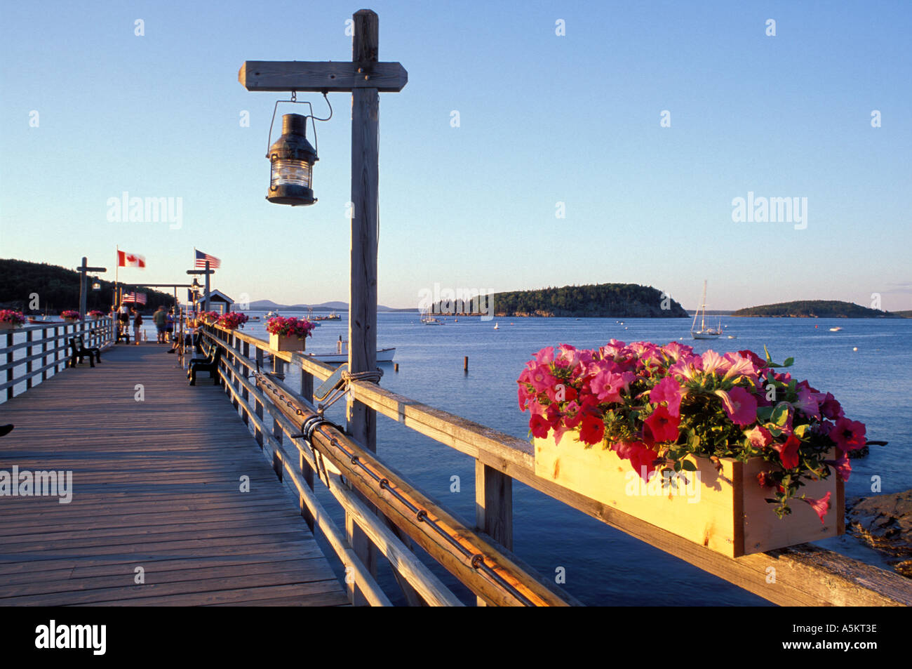 Bar Harbor mich Pier Franzose Bay Stockfoto