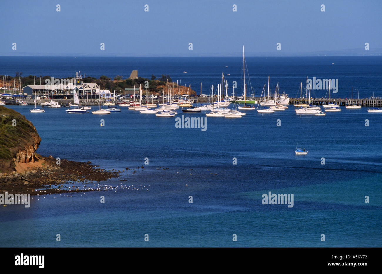 Hafen von Mornington Mornington Peninsula Port Phillip Bay S Victoria Australien horizontale Stockfoto