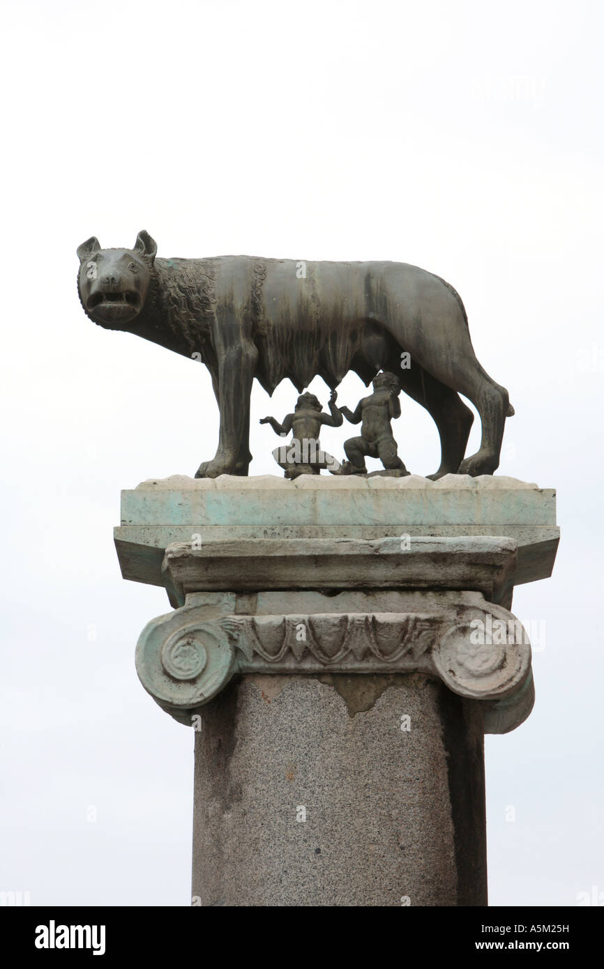 Stein-Kopie der Statue etruskische Wolf Stockfoto