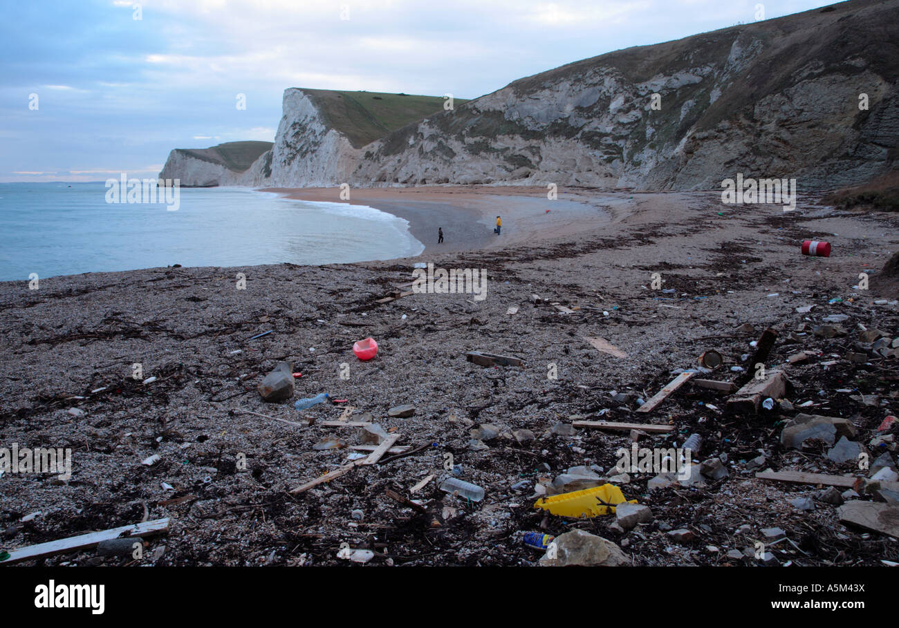 Wurf auf die Beachat Durdle Door Teil der Jurassic Coast World Heritage Area Dorset-England Stockfoto