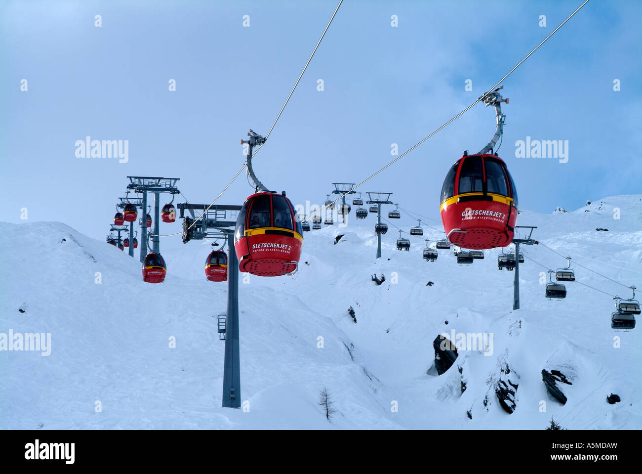 Gletscherjet 2 Seilbahn Kaprun Österreich Stockfoto