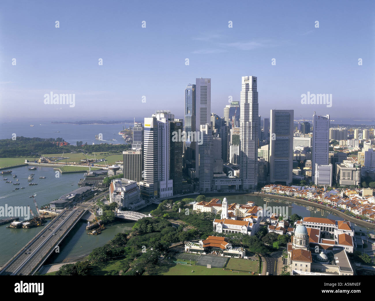 Luftaufnahme der Skyline von Singapur Stockfoto