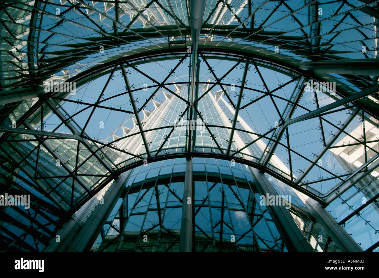 Blick von der Atrium Citypoint Büroturm in Broadgate London UK EC1 EC2 Stockfoto