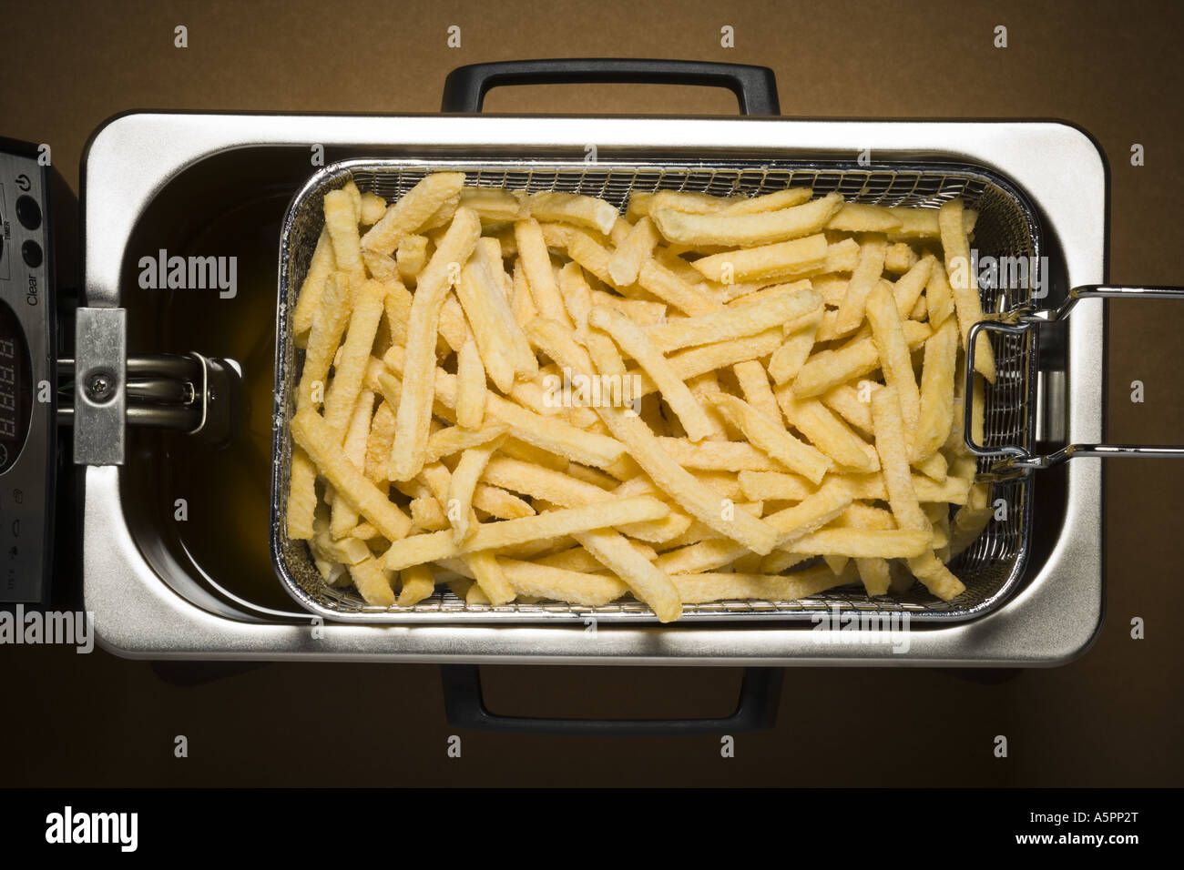Nahaufnahme von Pommes frites Kochen Stockfoto