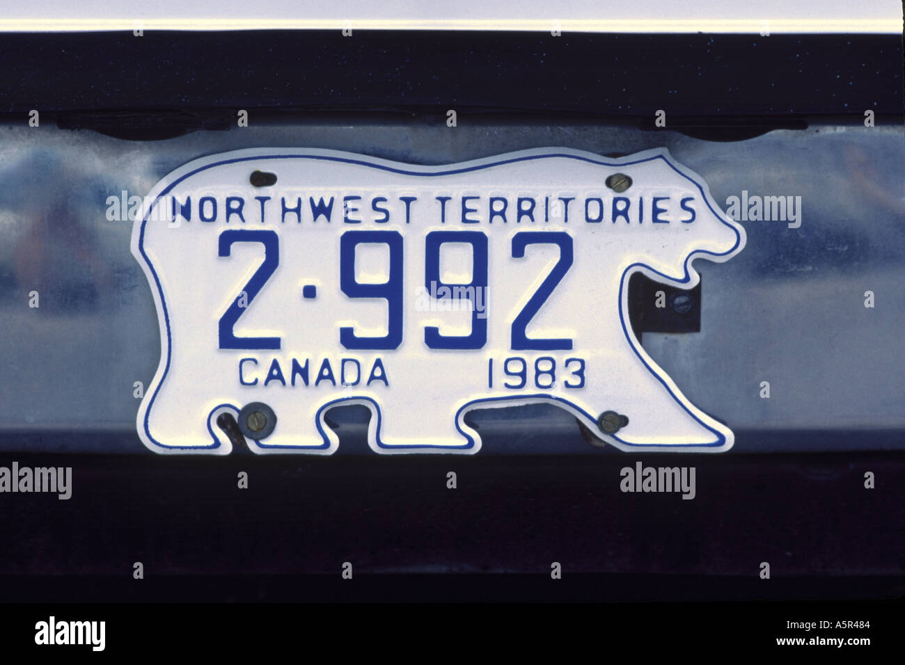 Kanada Northwest Territories Eisbär automovil Autos Nummernschild 1983 JMH0240 Stockfoto