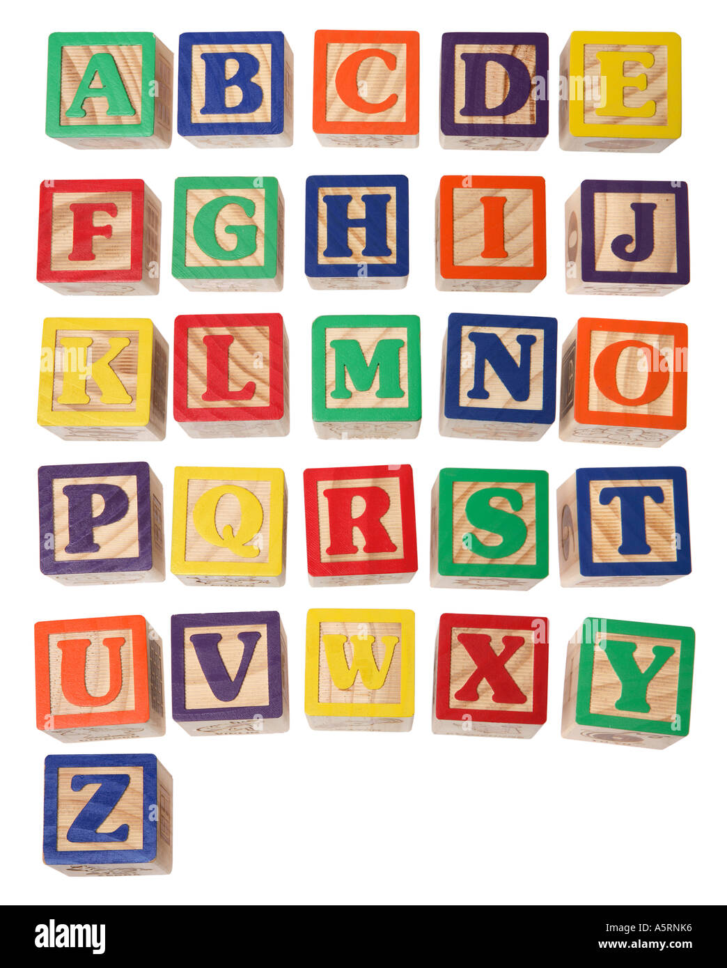 Alphabet Blocks A-Z Stockfoto
