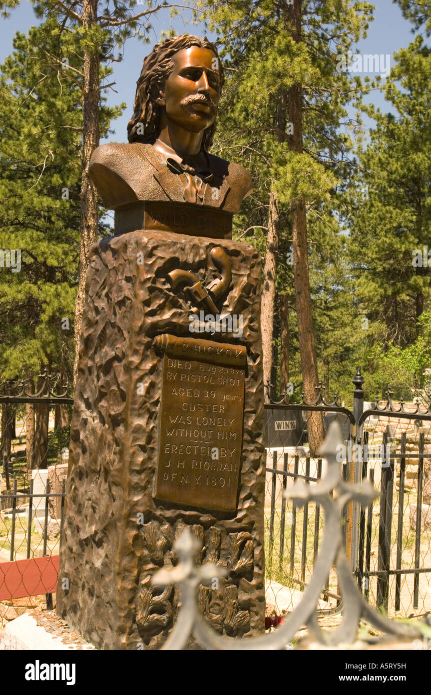 Gräber von Wild Bill Hickok und Calamity Jane in Mt Moriah Friedhof Totholz SD Stockfoto