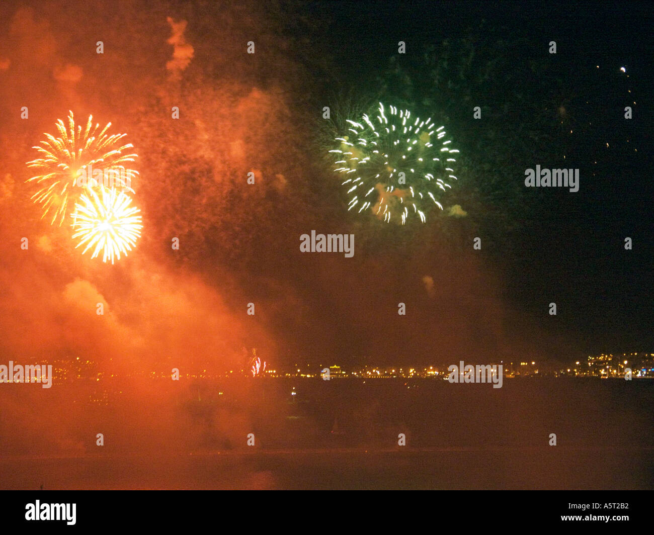 Gibraltar-Feuerwerk, 300 Jahre der britischen Herrschaft zu unterstützen Stockfoto