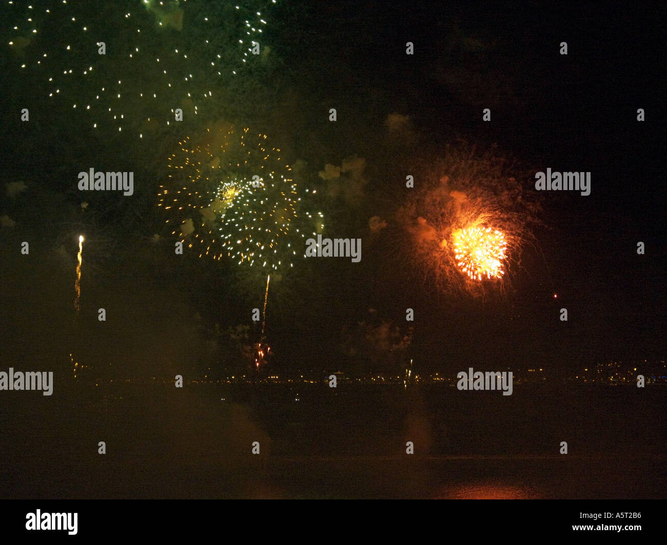 Gibraltar-Feuerwerk, 300 Jahre der britischen Herrschaft zu unterstützen Stockfoto