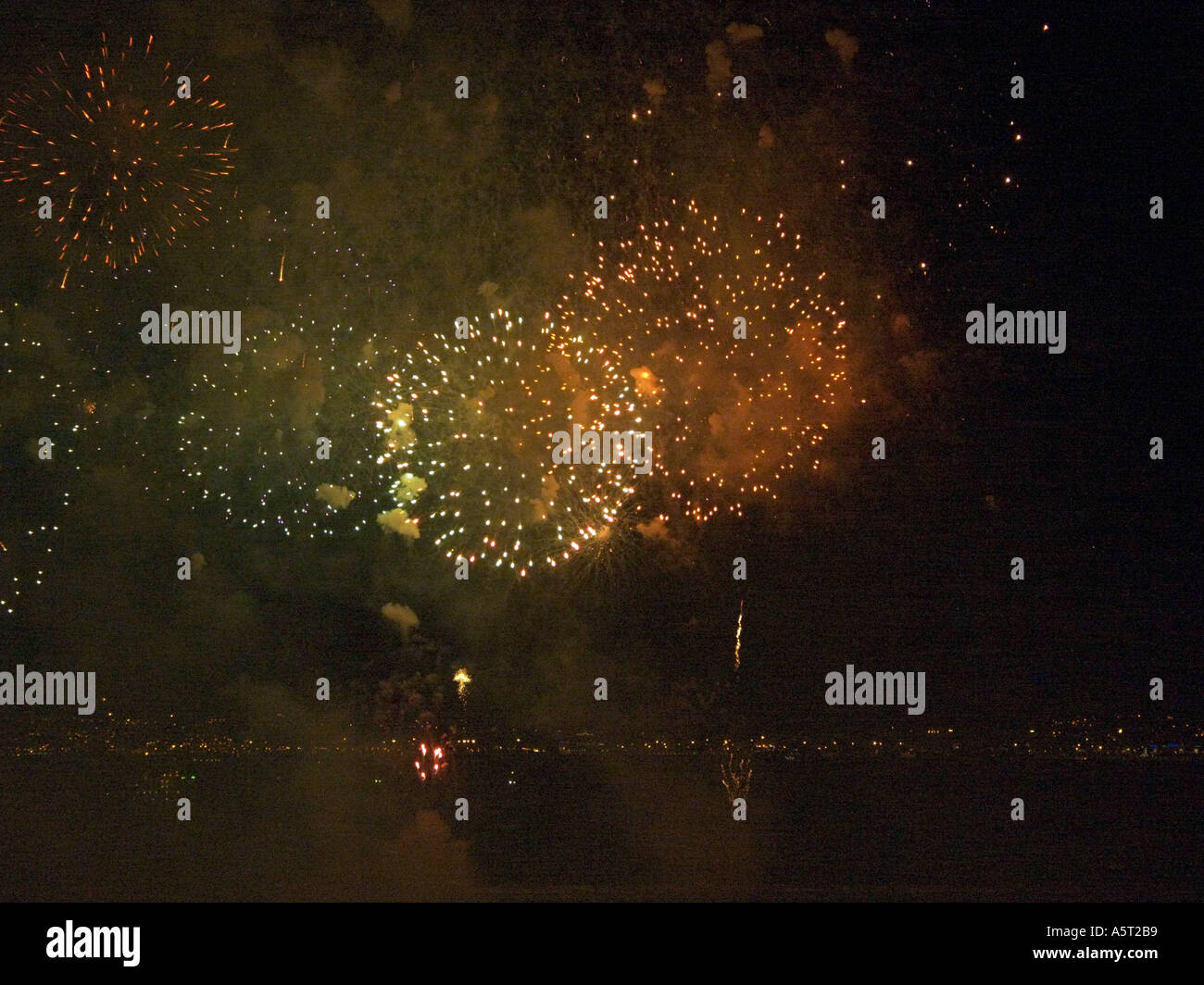 Gibraltar-Feuerwerk, 300 Jahre der britischen Herrschaft zu unterstützen Stockfoto