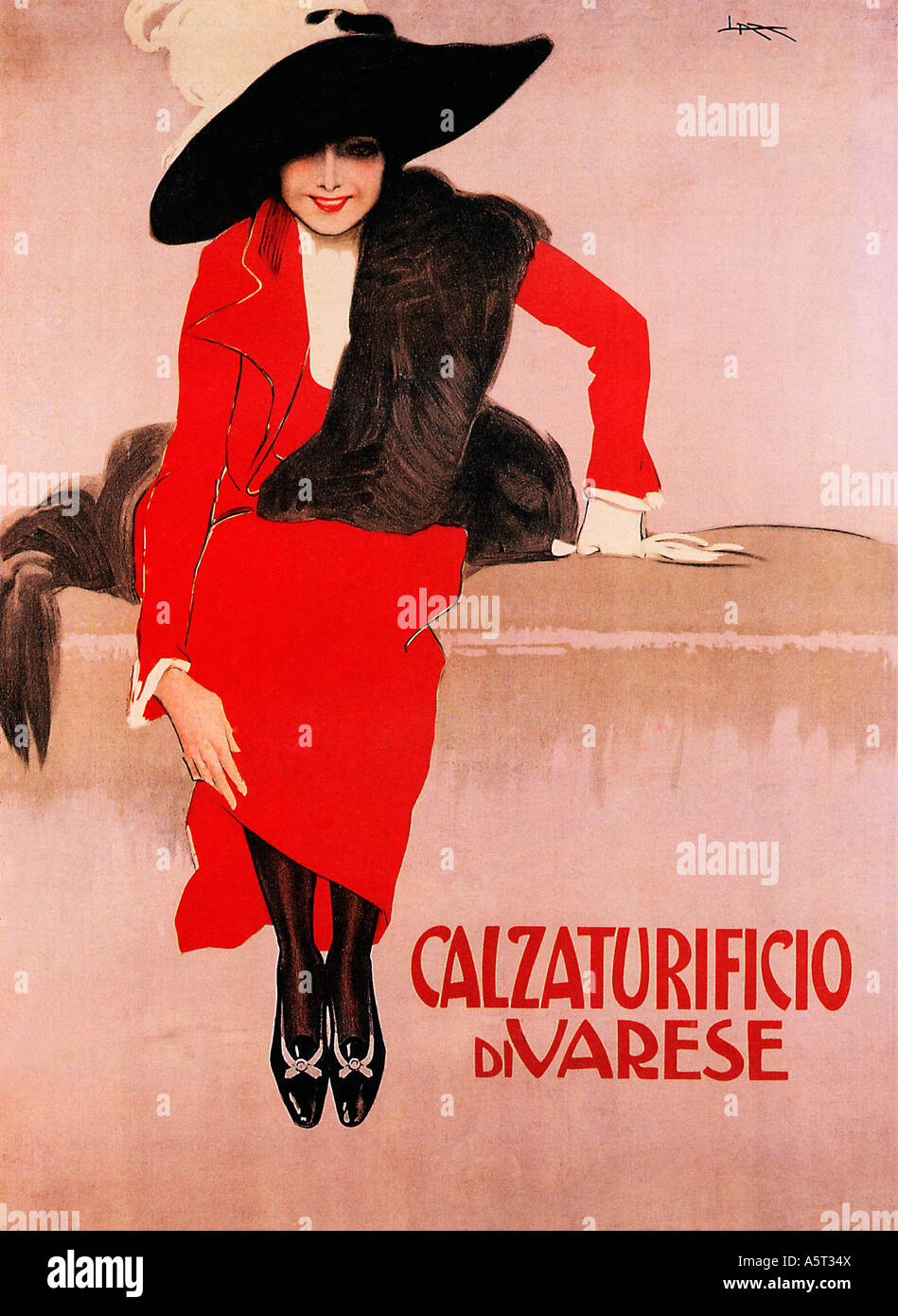 Calzaturificio Di Varese klassische 1914 Poster von Metlicovitz für die italienische Schuhe aus Mailand Stockfoto