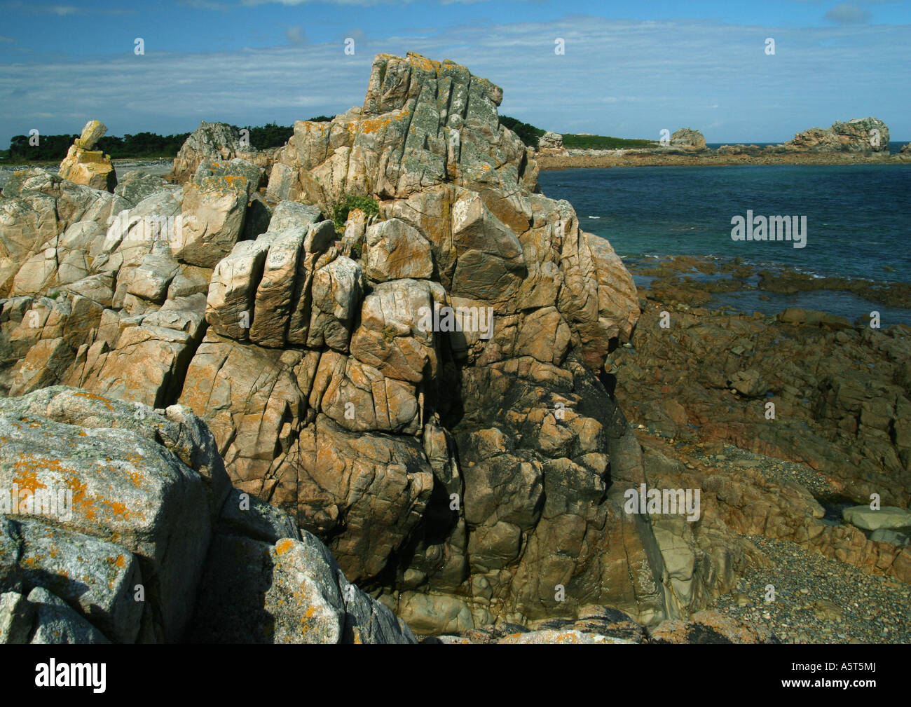 Ile de Brehat, Bretagne, Frankreich, Küsten Felsformationen Stockfoto