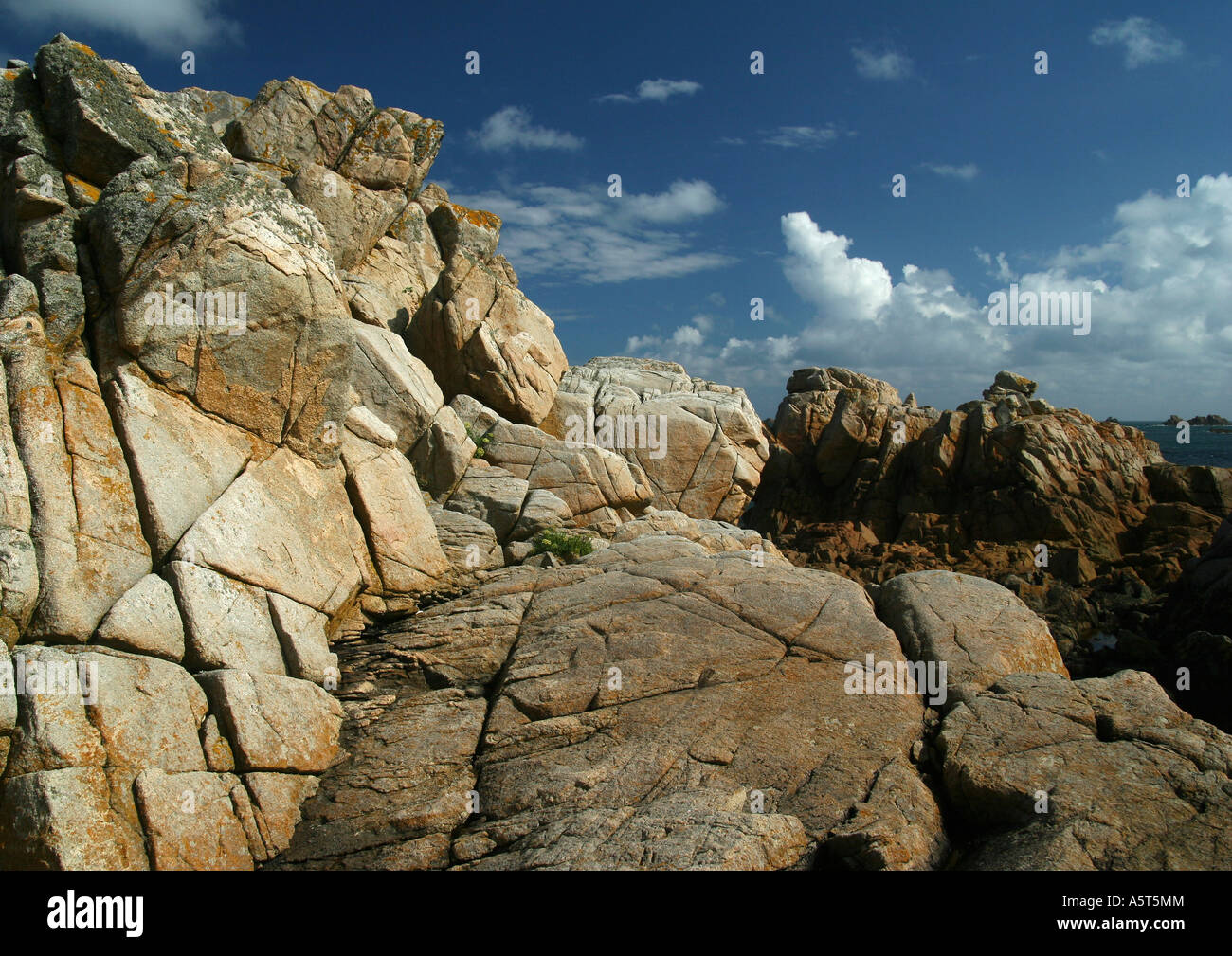 Ile de Brehat, Bretagne, Frankreich, Küsten Felsformationen Stockfoto