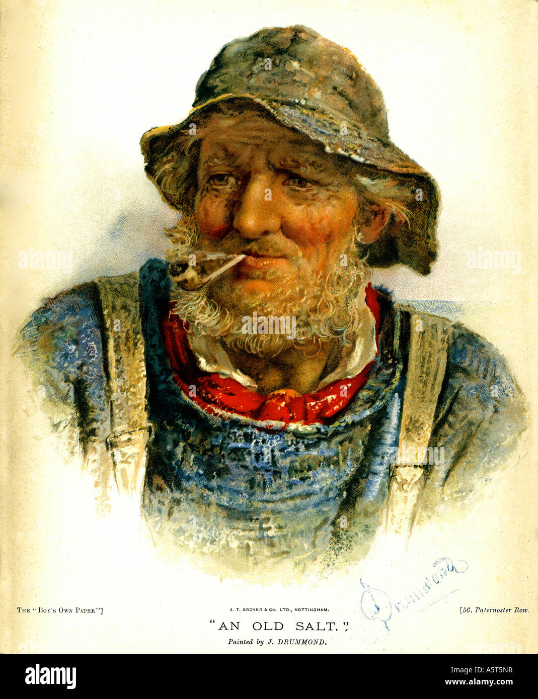 Ein altes Salz eine herrliche viktorianischen Illustration von Drummond ein zerklüfteter alte Fischer Stockfoto