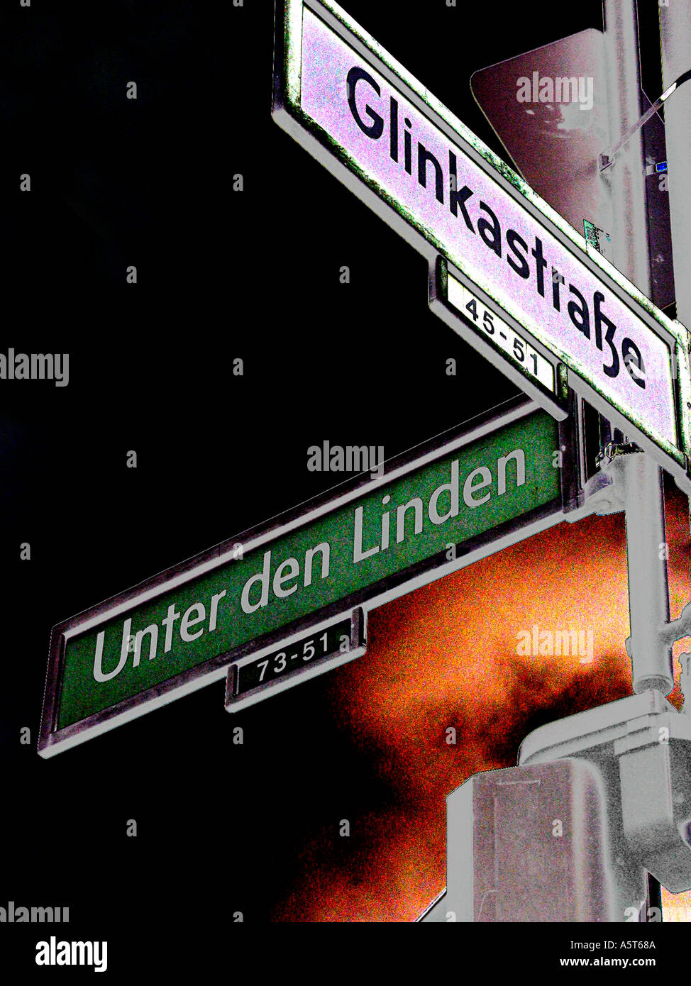 Berlin Deutschland Straßenschild Stockfoto