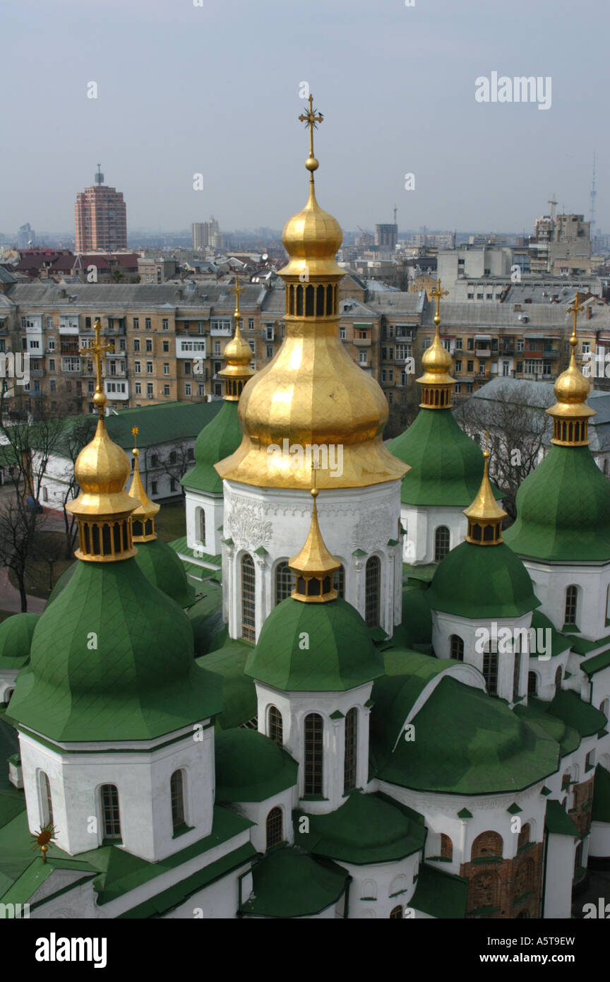 Kuppeln der St. Sophia Kathedrale in Kiew, Ukraine Stockfoto