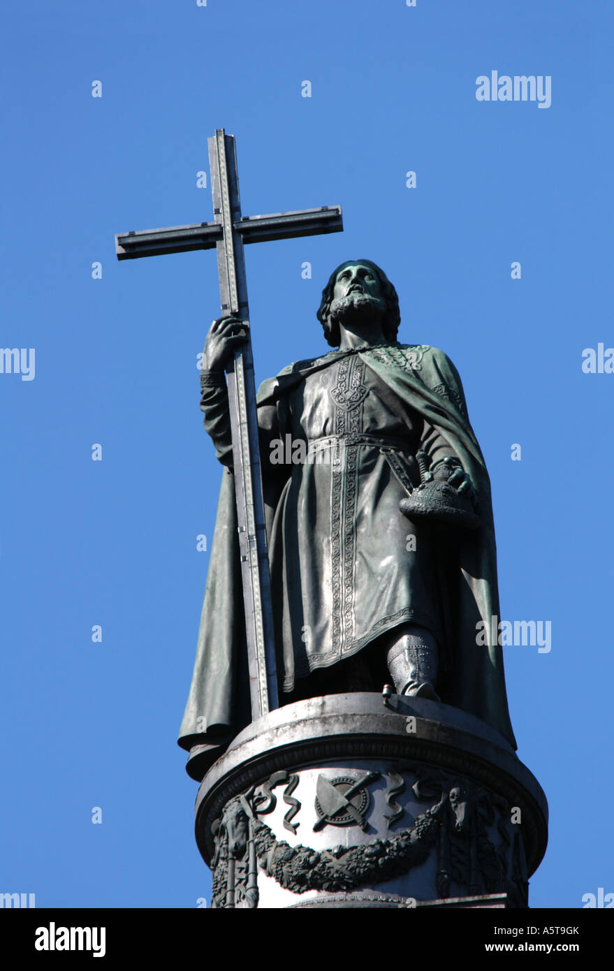 Denkmal für Großfürsten Wladimir der große auf Vladimirs Hügel in Kiew, Ukraine Stockfoto