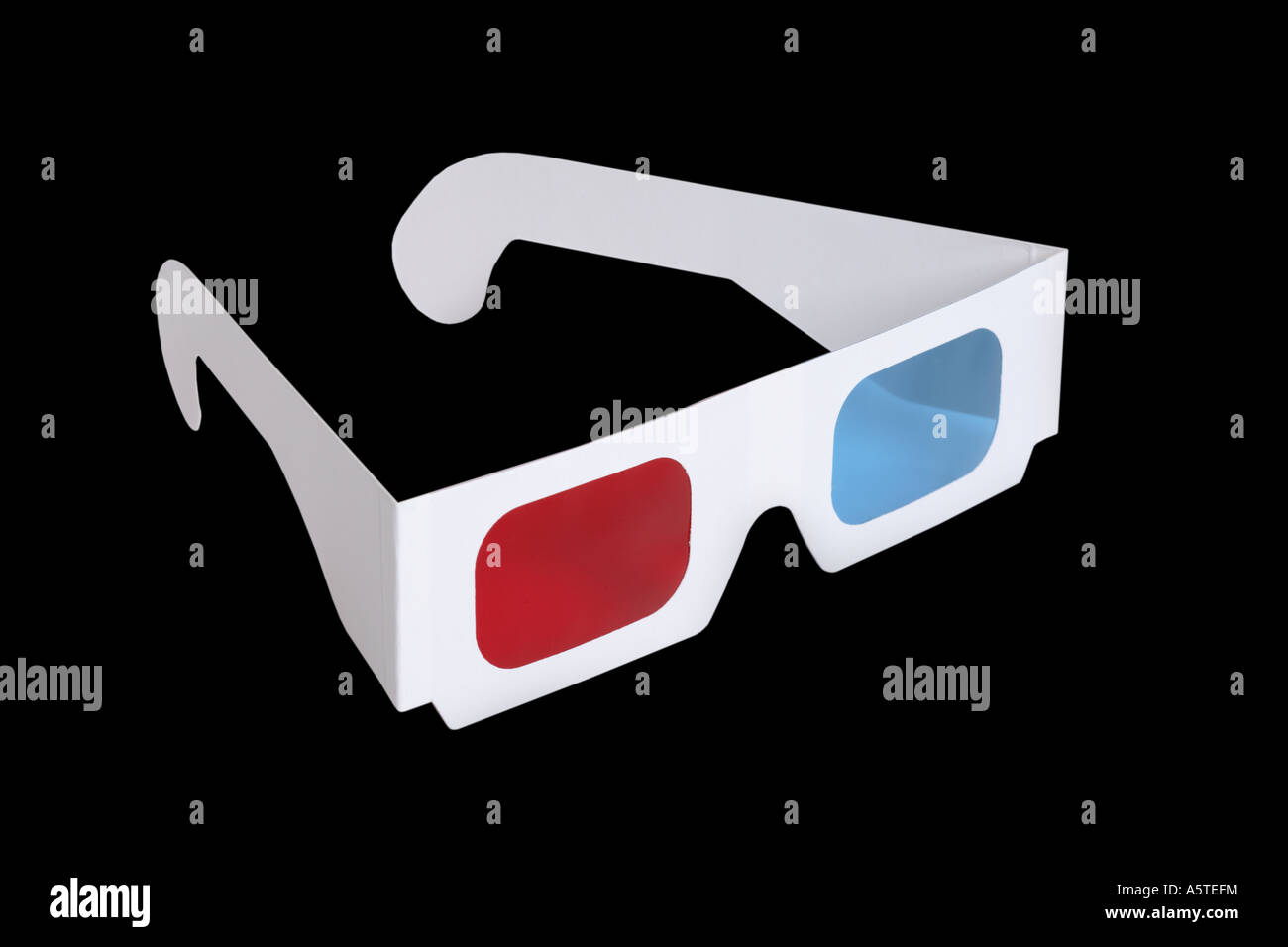 3-d-Brille auf schwarzem Hintergrund Stockfoto