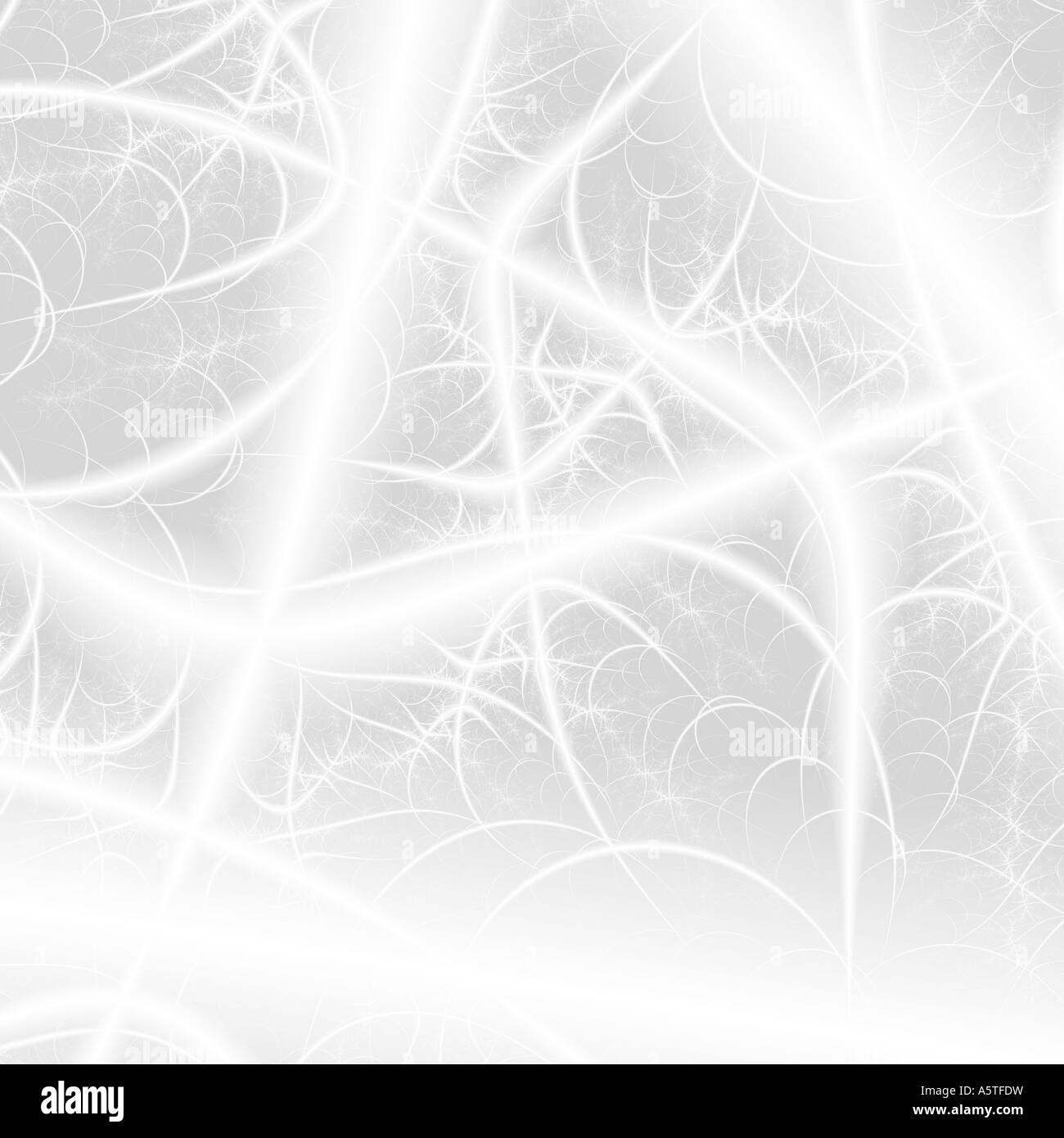 Quadratische Fraktale leuchtenden weißen Fäden Hintergrund Stockfoto