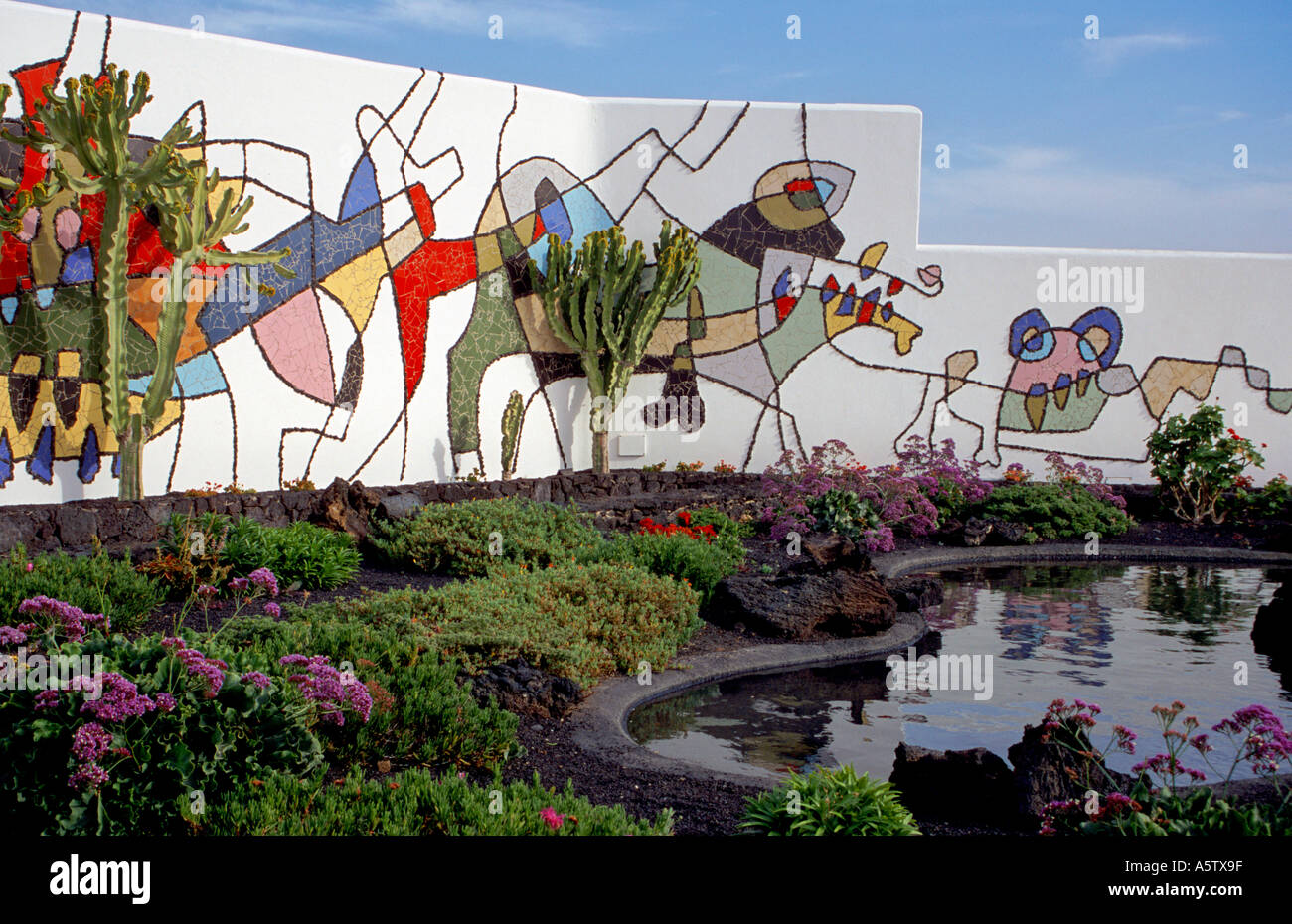 Ein Wandbild von Cesar Manrique Fundacion Cesar Manrique Taiche Lanzarote Stockfoto