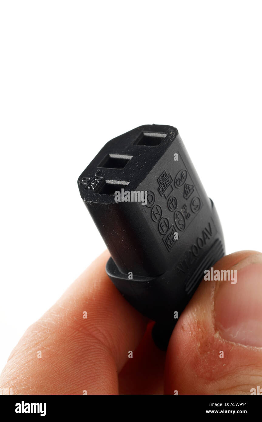 Elektrotechnik, Stecker, zwei, drei, Pin pins, Sockel, mit, das, Netz verbinden. Elektrotechnik, Gerät, Stromversorgung, Kabel, Blei, Gewächshaus, ef Stockfoto