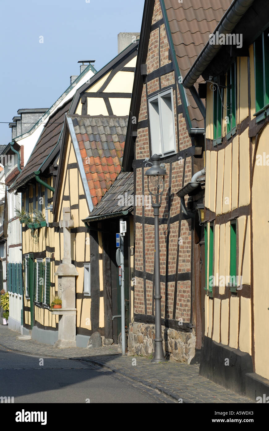 Fachwerkhäuser im deutschen Dorf Stockfoto