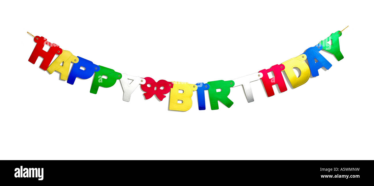 Happy Birthday Banner silhouette Stockfoto