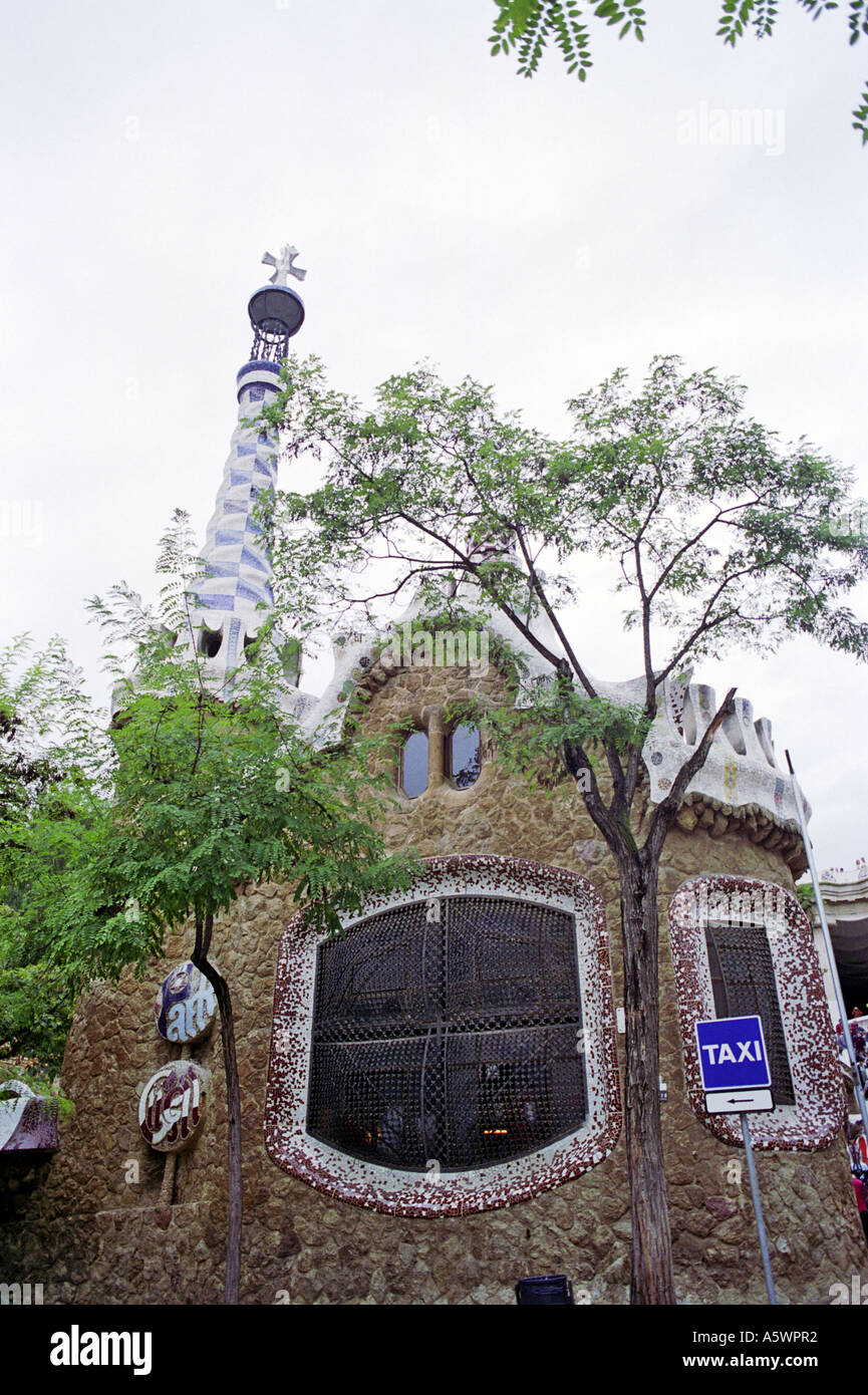 Parc Güell Barcelona Spanien. Von Antoni Gaudi entworfen. Stockfoto