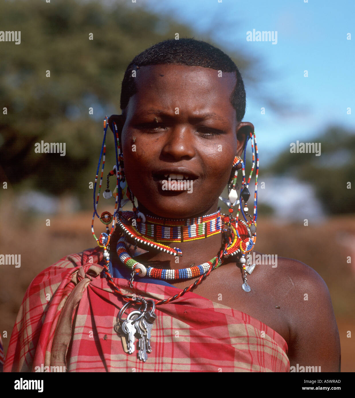 Masai Mädchen, Amboseli-Reservat, Kajiado, Kenia Stockfoto