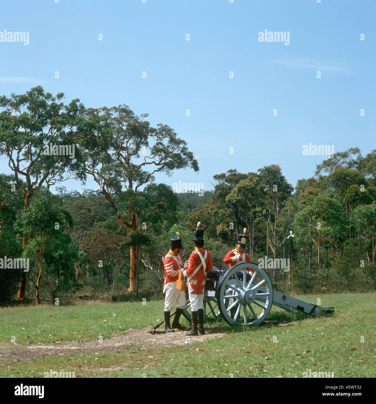 Soldaten in historischen Re-Enactment, Altstadt von Sydney, in der Nähe von Sydney, New South Wales, Australien Stockfoto