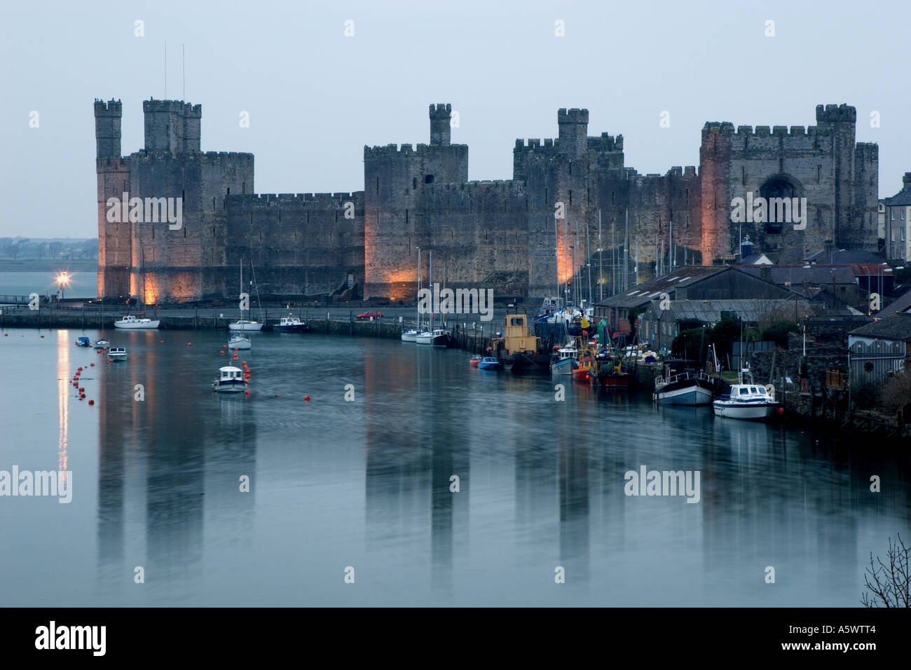 Caernarvon Castle, Nordwales. Stockfoto