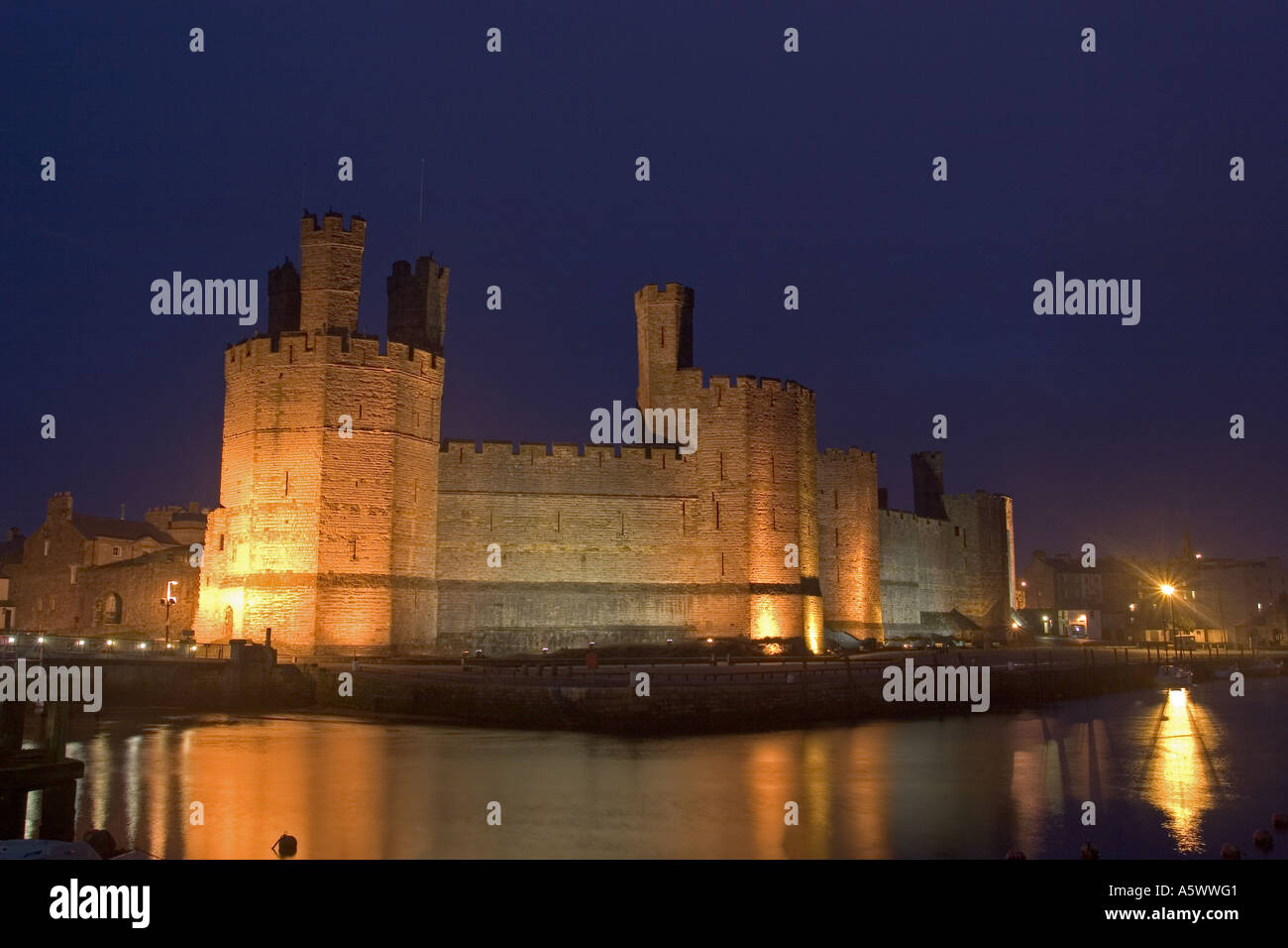 Caernarvon Castle Wales Stockfoto