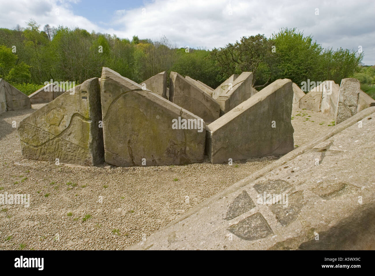 Stein Zyklus, Irwell Skulpturenweg in Lancashire England bury Stockfoto