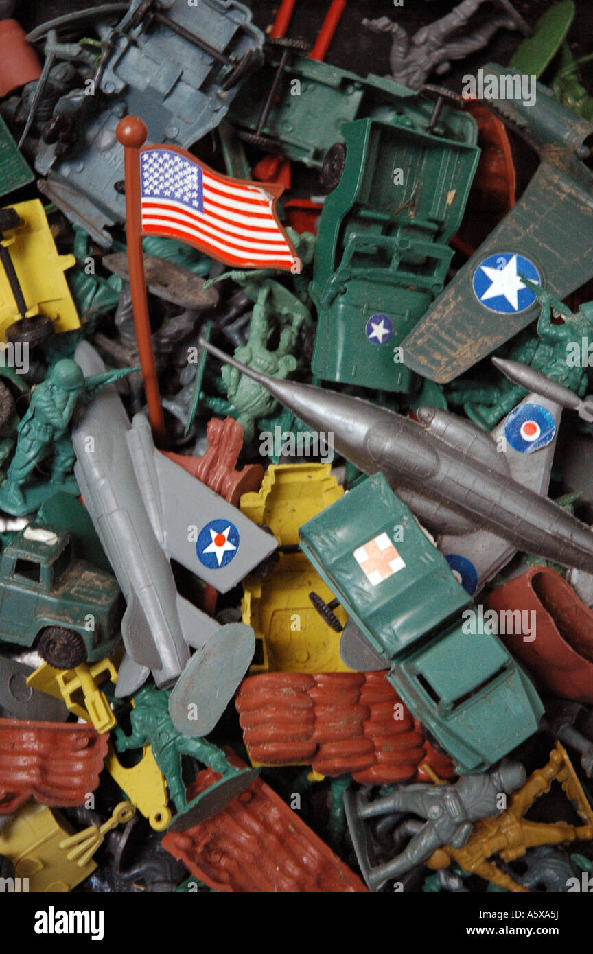 Plastikspielzeug amerikanische Soldaten Stockfoto