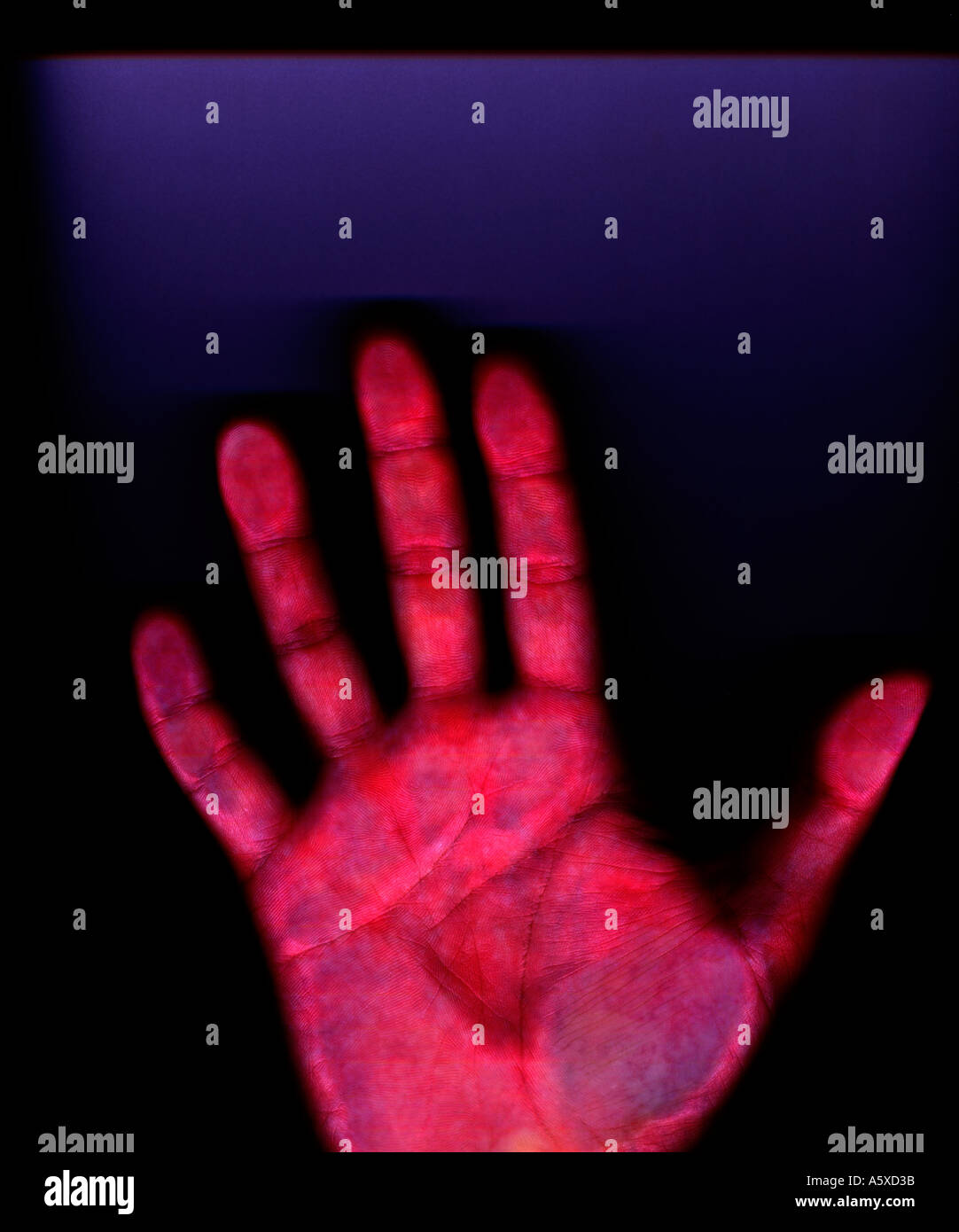 Roten Handabdruck Stockfoto