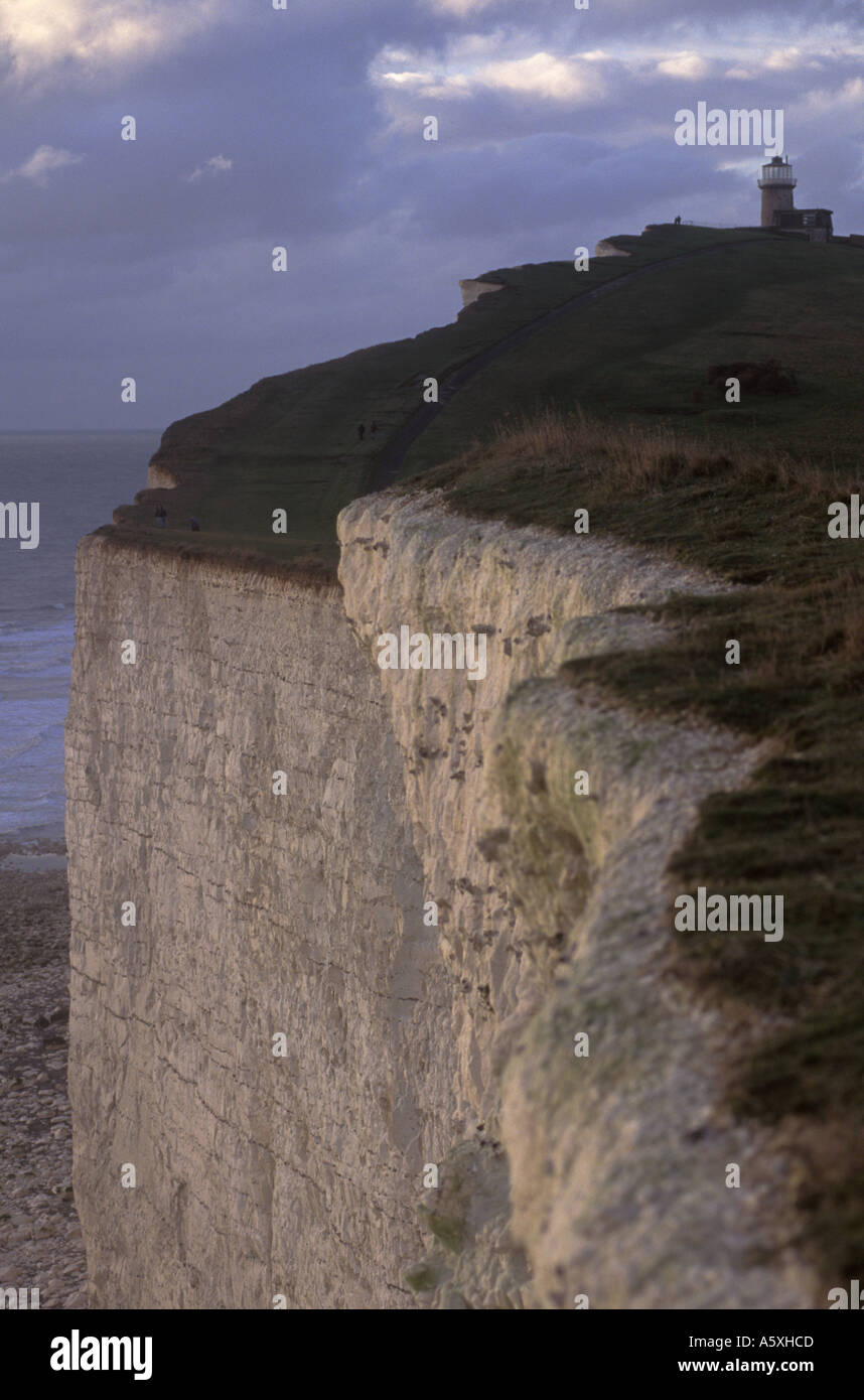 Wohnen in einem Leuchtturm. Beachy Head, Belle Tout Leuchtturm East Sussex wurde als Bed and Breakfast Hotel genutzt. 1990ER JAHRE UK HOMER SYKES Stockfoto