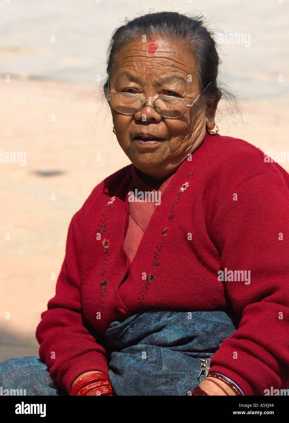 Nepalesen Frau in Kathmandu, Nepal Stockfoto