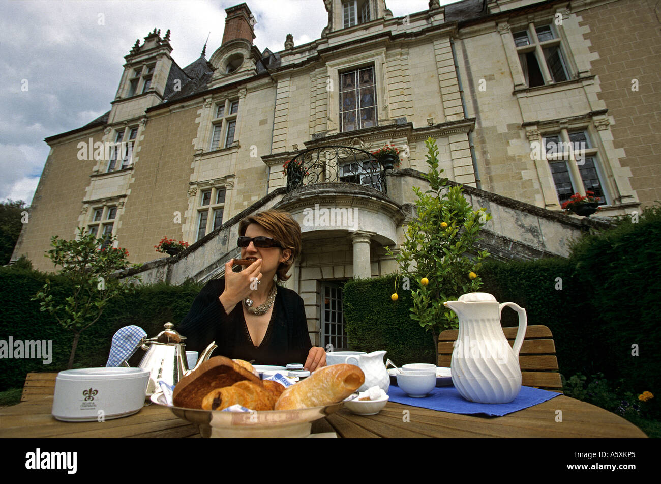 Ein Leben in Luxus (Noizay Burg - Frankreich). Une vie de Château (Noizay - Frankreich). Stockfoto