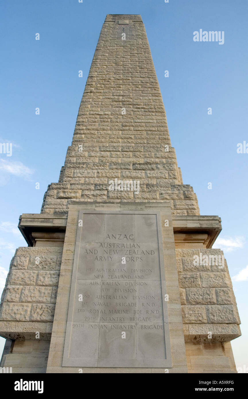 Eine Gedenkstätte für die britischen und ANZAC Krieg Soldaten kämpften in der Gallipoli 1915, Sitz in Gallipoli, Türkei Stockfoto