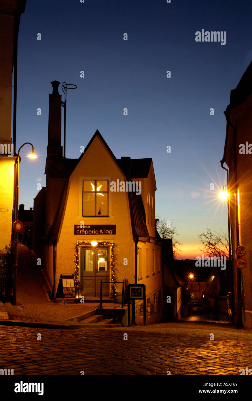 Die Eisen-Creperie-Logi Stockfoto