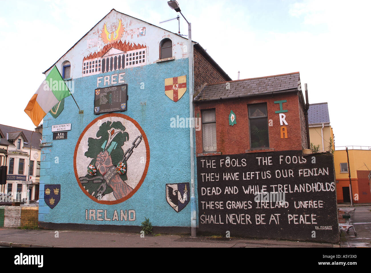 Republikanische Wandgemälde in Belfast Stockfoto