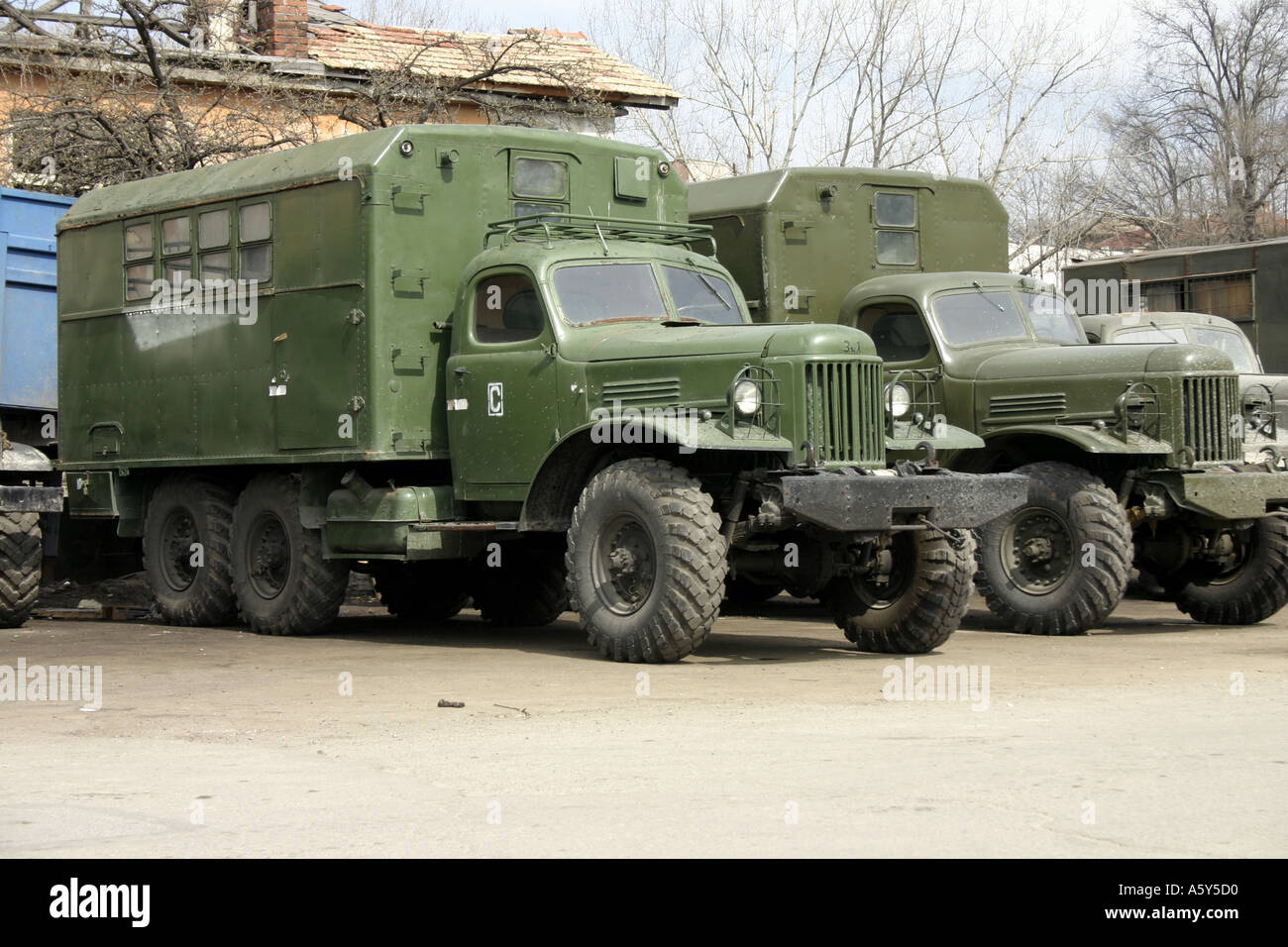 Russische Militär gescheitert LKW Stockfoto