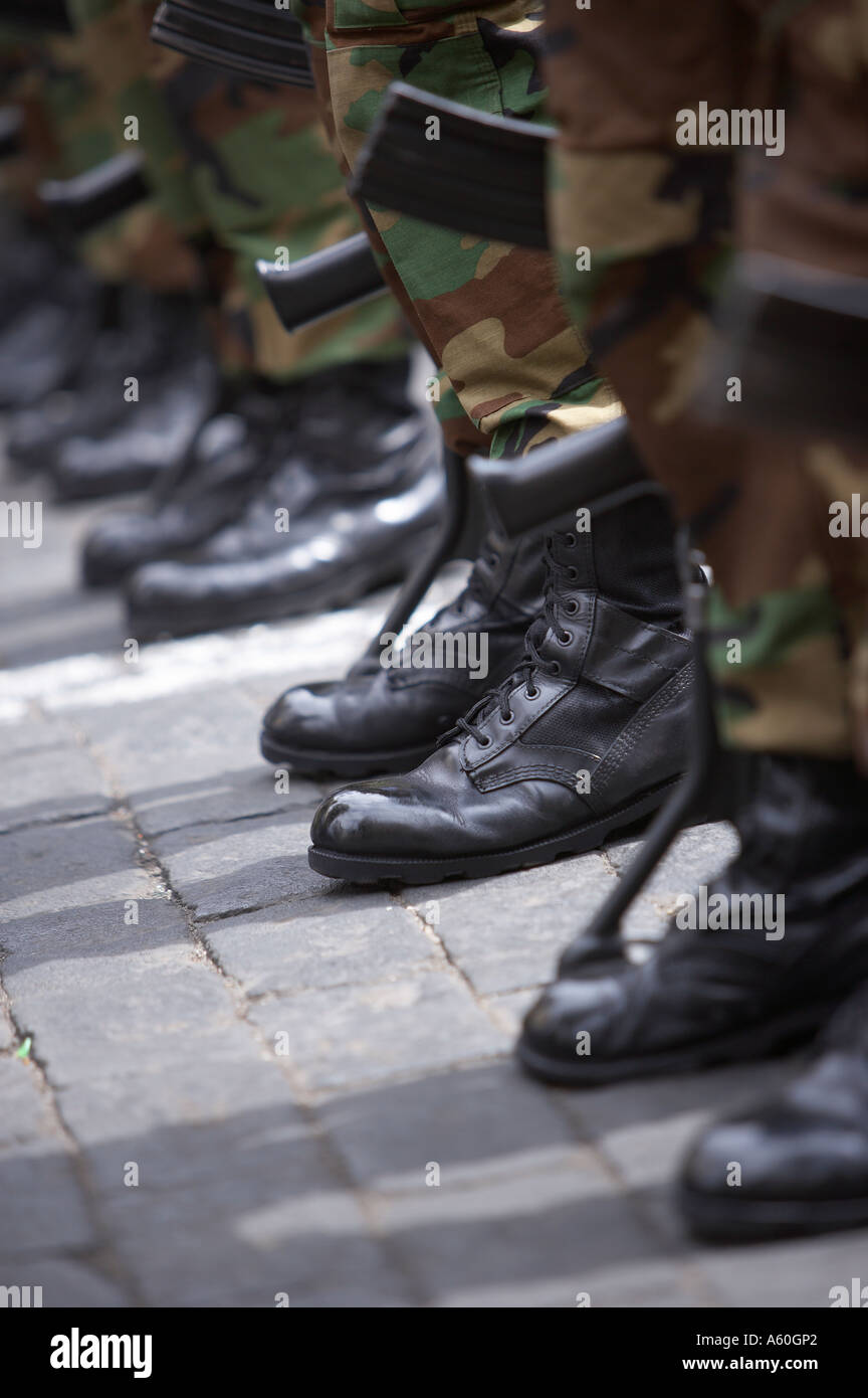Soldaten auf der Parade Arequipa Peru Südamerika Stockfoto
