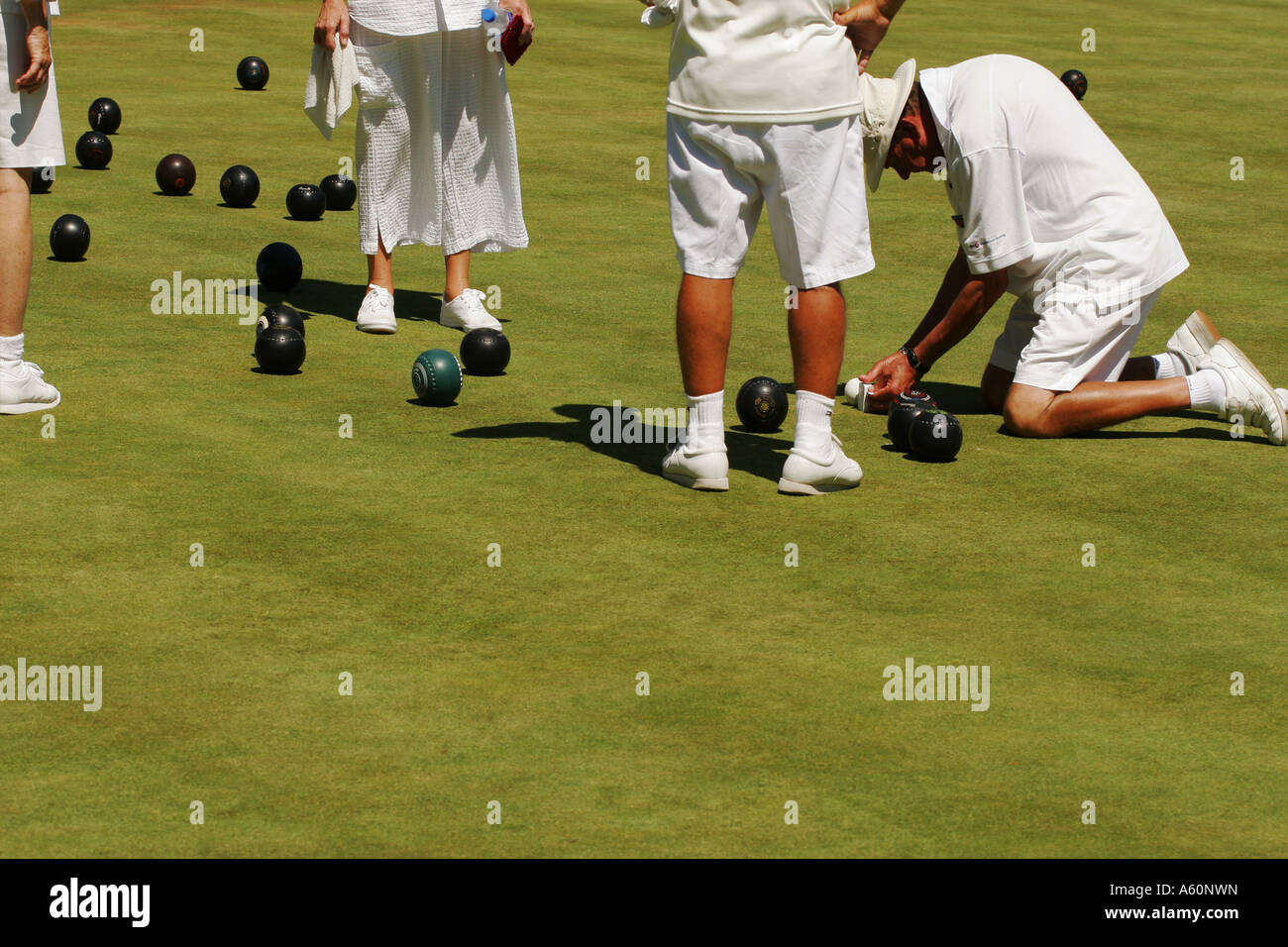 Rasen-Bowling, Vancouver, Kanada Stockfoto