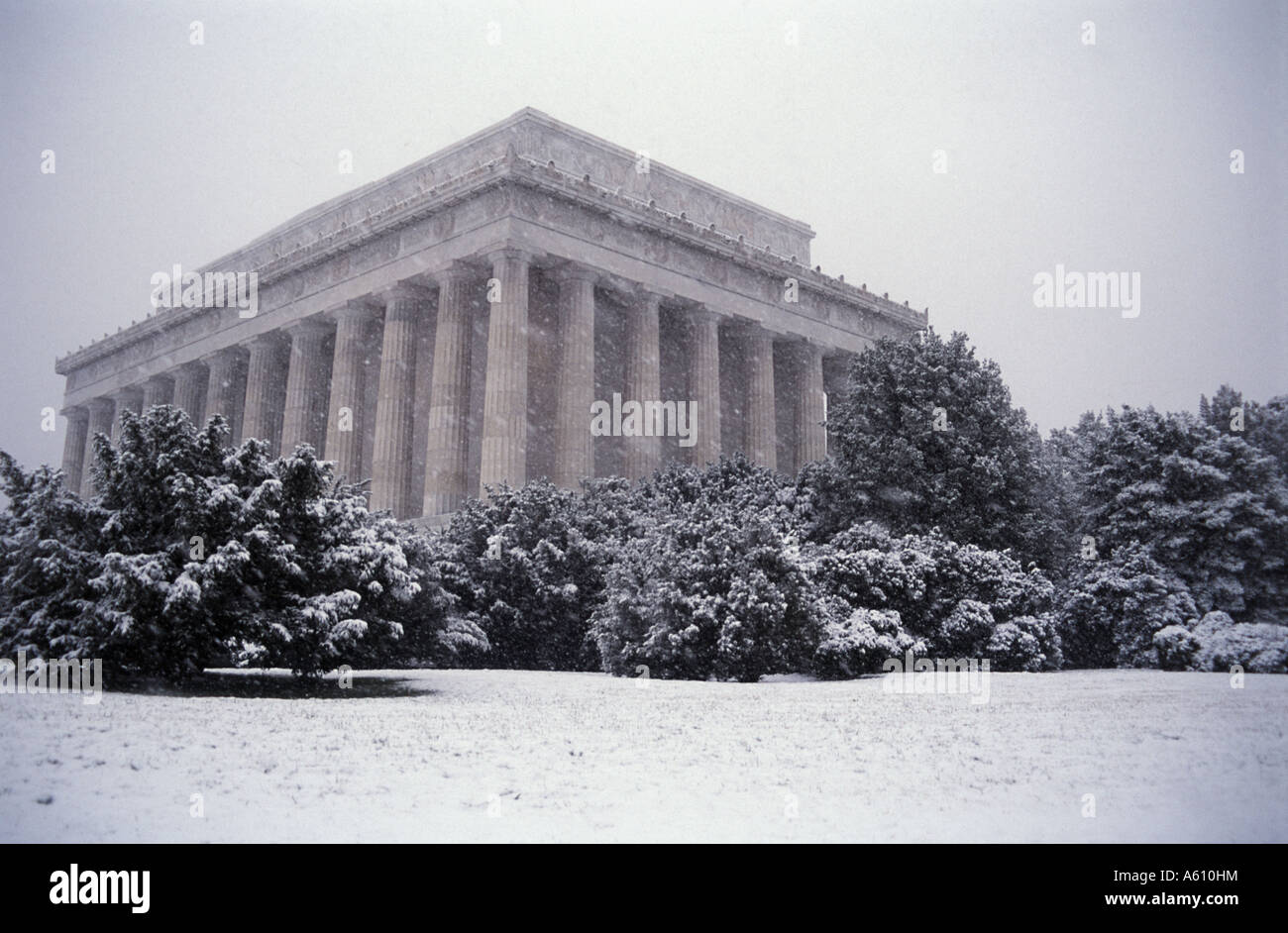 Lincoln Memorial in Washington, D.C. Schnee winter Stockfoto