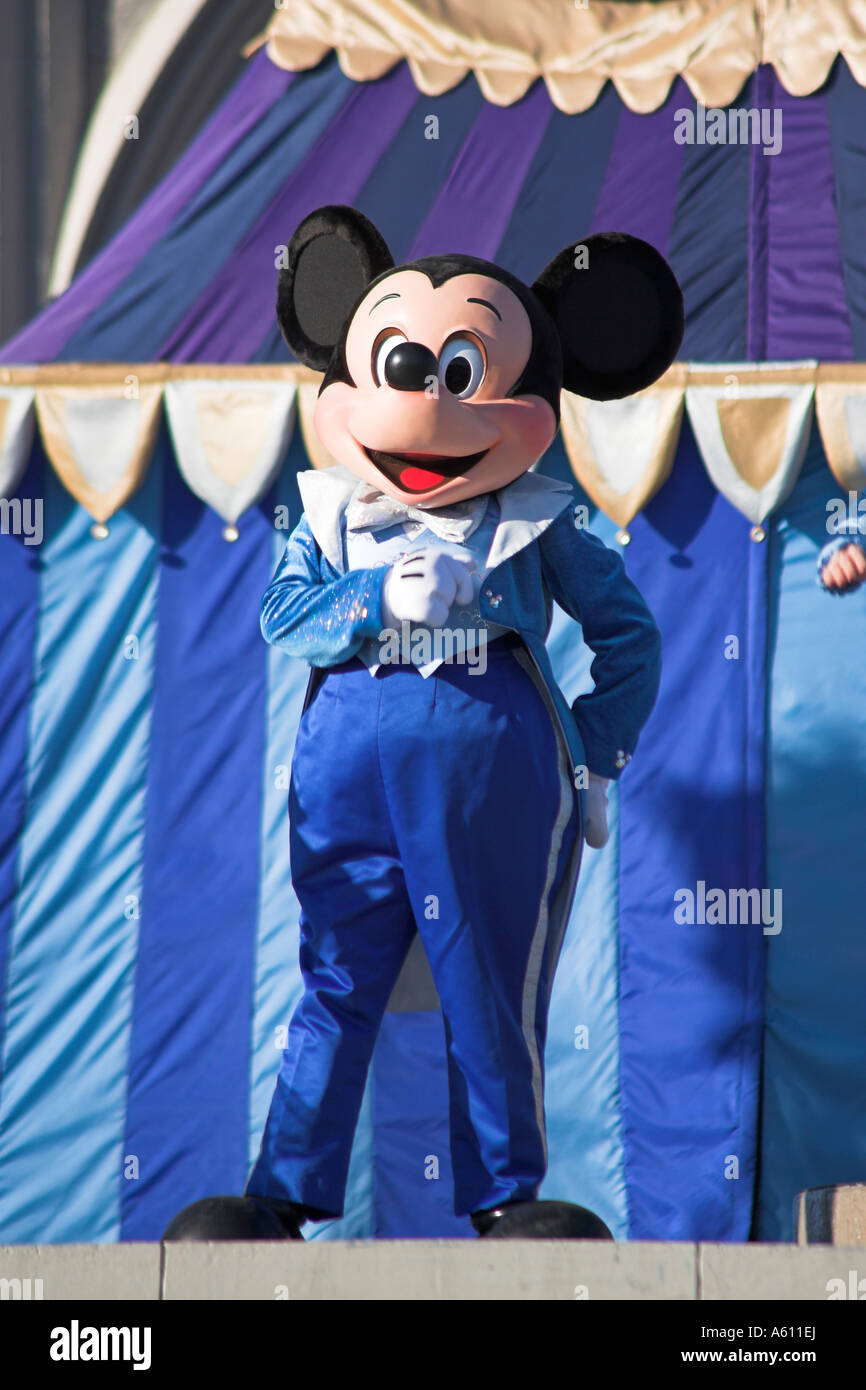 Mickey Mouse auf Bühne, Magic Kingdom, Orlando, Florida, USA Stockfoto