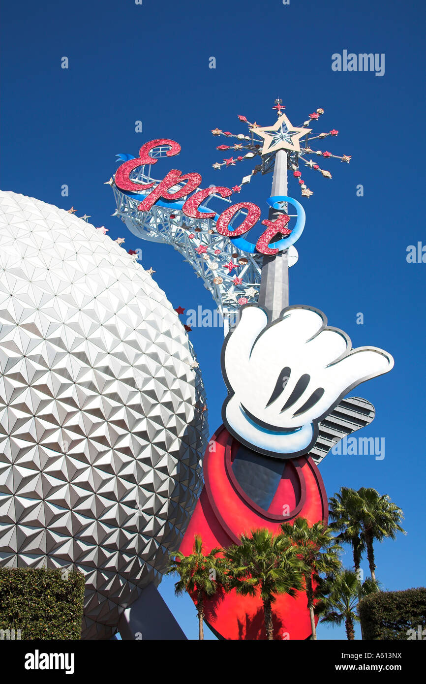 Raumschiff Erde, EPCOT Center, Disneyworld, Orlando, Florida, USA Stockfoto