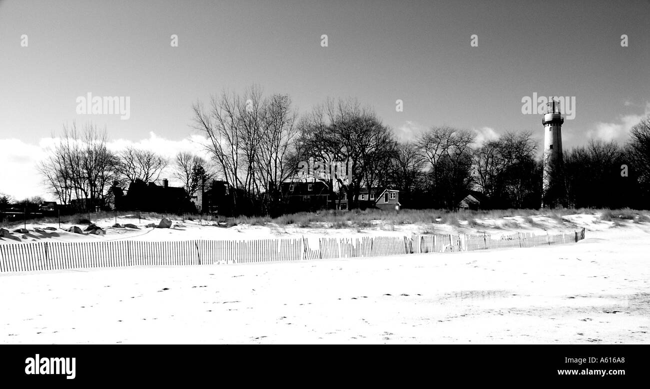 Brutto-Point Lighthouse in Evanston, Illinois Stockfoto