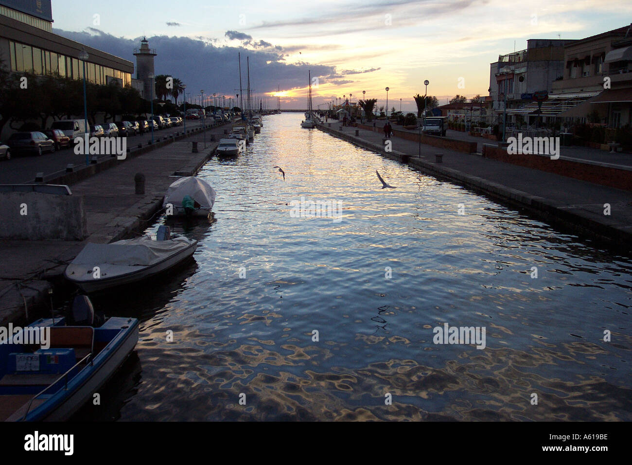 Blick auf Viareggio, seine Menschen und den Alltag Stockfoto